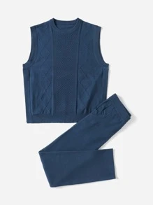 Mulvari Áo len nữ kết hợp màu trơn Giải trí - Màu xanh lam - Xem 4