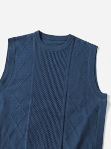 Mulvari Áo len nữ kết hợp màu trơn Giải trí - Màu xanh lam - Xem 5