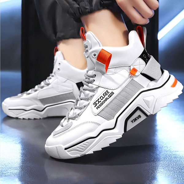 

Men Letter Graphic Chunky Sneakers, White