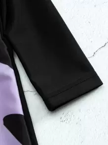 Baby Boy Cartoon Graphic One Piece Swimsuit - Black - View 3