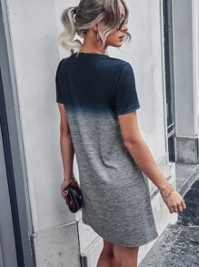 SHEIN LUNE Dandelion Print Space Dye Dress - Multicolor - View 2