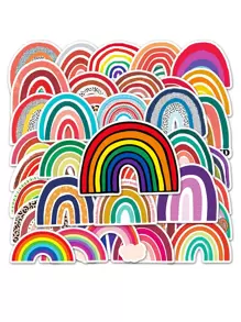 50入組彩虹樣式貼紙 - 彩色 - 查看 1
