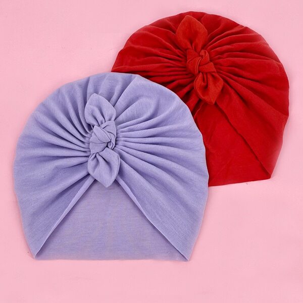

2pcs Baby Knot Design Hat, Multicolor