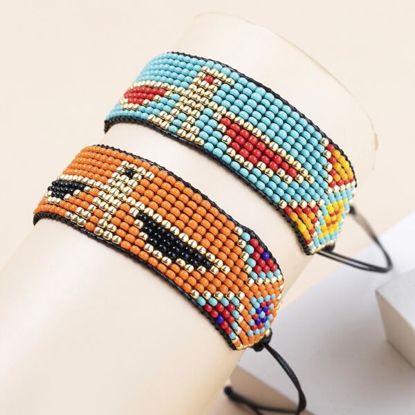 

2шт Браслет из бусин орла, Многоцветный