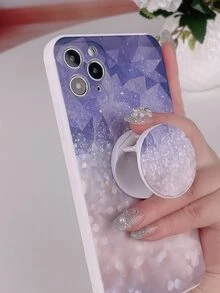 Crystal Pattern Phone Case With Stand-Out Phone Grip - Multicolor - View 4