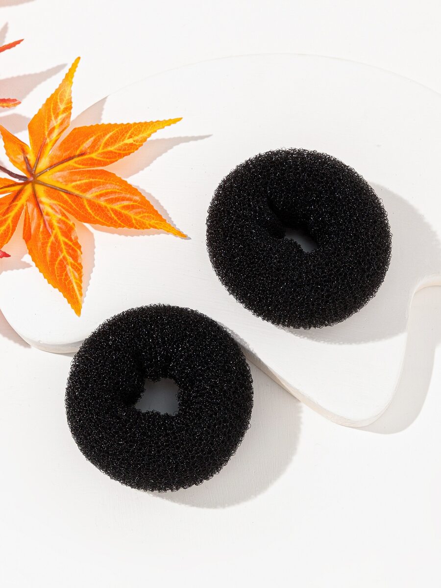 2pcs Solid Hair Tie - Black - View 1