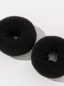 2pcs Solid Hair Tie - Black - View 3
