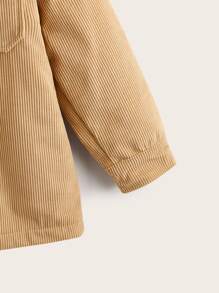 SHEIN 男孩翻蓋口袋燈芯絨大衣