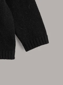 Toddler Girls Two Tone Hooded Jumper - Black and White - View 4