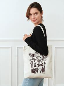 Animal Graphic Shopper Bag - Beige - View 3