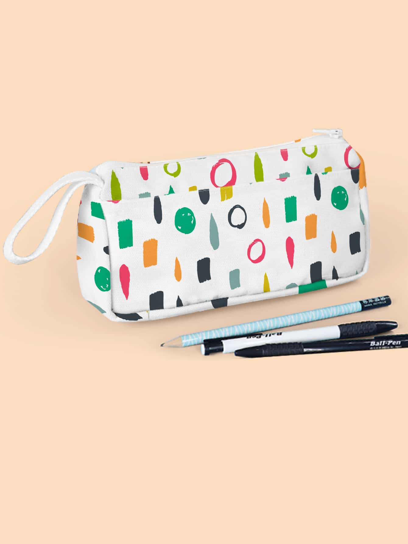 Estuche de lápiz con estampado de dibujo - Multicolor - Ver 1