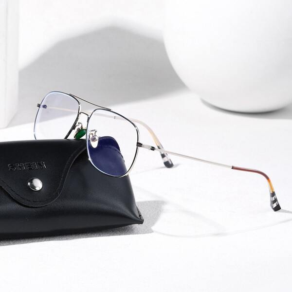

Men Anti-Blue Light Eyeglasses, Silver