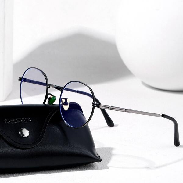 

Men Round Frame Eyeglasses, Dark grey