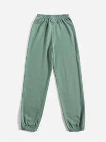 SHEIN Quần thể thao Con gái Thắt nút Tim - Màu xanh Bạc hà - Xem 2