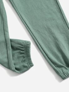 SHEIN Quần thể thao Con gái Thắt nút Tim - Màu xanh Bạc hà - Xem 3