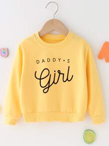 SHEIN Young Girl Letter Graphic Pullover