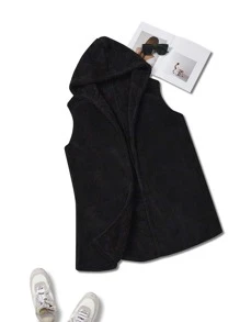 Áo khoác cỡ lớn màu trơn Giải trí - màu đen - Xem 1