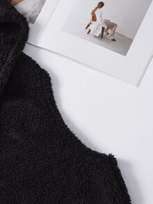 Áo khoác cỡ lớn màu trơn Giải trí - màu đen - Xem 4