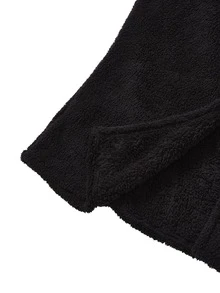 Áo khoác cỡ lớn màu trơn Giải trí - màu đen - Xem 5