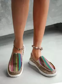 Leopard Pattern Slip On Sneakers - Multicolor - View 1