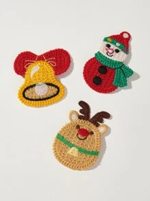 3入組聖誕編織頭髮 - 彩色 - 查看 3