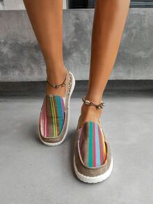 Leopard Pattern Slip On Sneakers - Multicolor - View 4