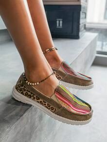 Leopard Pattern Slip On Sneakers - Multicolor - View 7