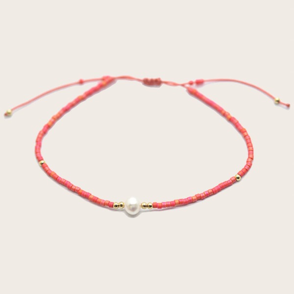 

Faux Pearl Decor Beaded Bracelet, Multicolor