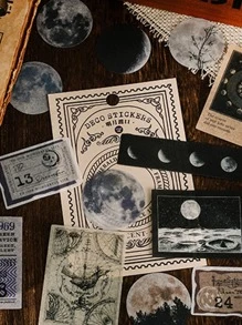 40张月亮图案贴纸，适用于剪贴簿、笔记本电脑、Kindle、手机等，趣味贴纸。 - 彩色 - 查看 1