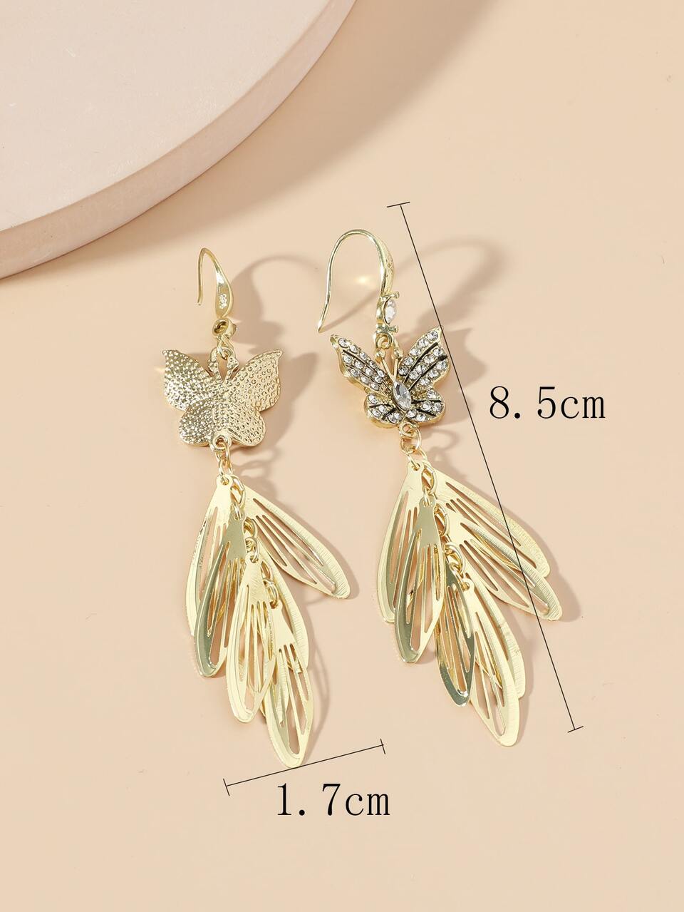 Rhinestone Butterfly Drop Earrings