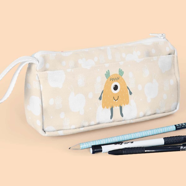

Monster Print Pencil Bag, Multicolor