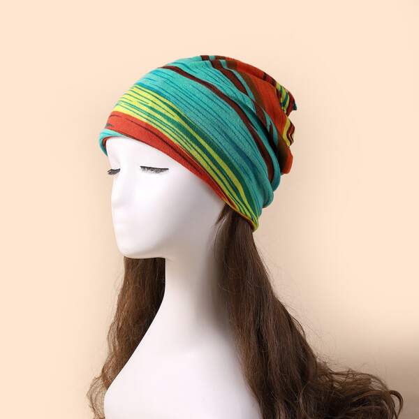 

Striped Print Hat, Multicolor