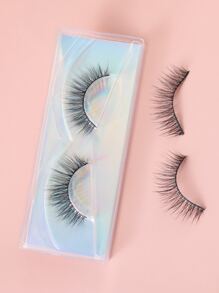 1 Par Pestañas Postizas Ultra Largas De Moda Para Mujeres - Negro - Ver 1