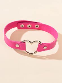 Heart Decor Choker Valentines,Mom,Mother,Mother's Day,Gift - Hot Pink - View 3