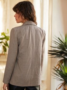SHEIN Blazer de cuadros con botones - Multicolor - Ver 2