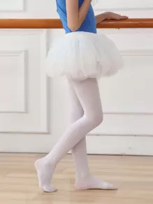 一包童裝純色透氣跳舞襪,適用於春夏季節 - 白色 - 查看 2