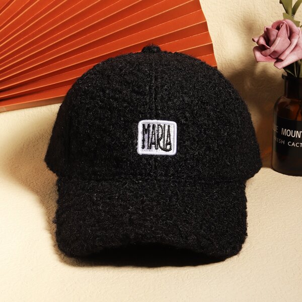 

Letter Patch Baseball Cap, Black