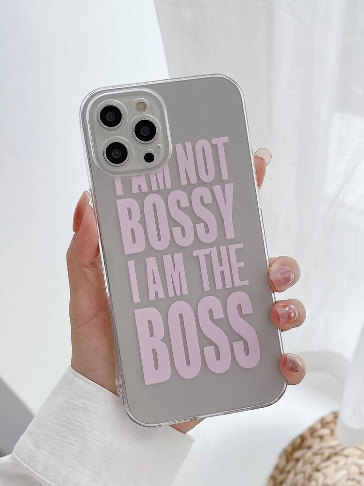 Letter Graphic Clear Phone Case