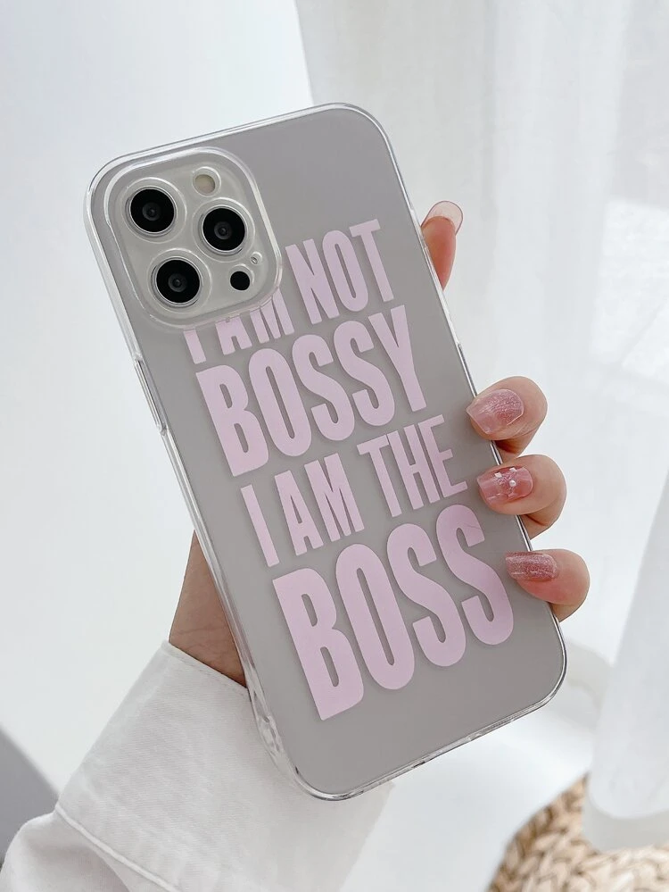 Letter Graphic Clear Phone Case