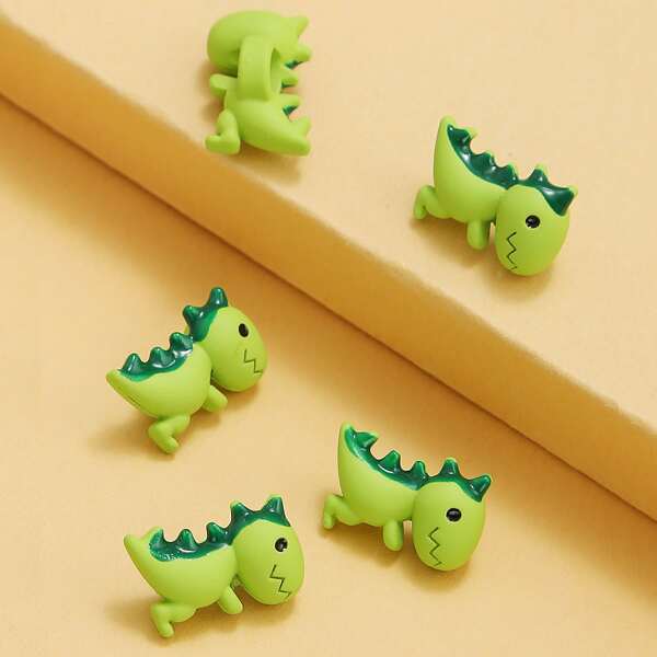 

5pcs Cartoon Dinosaur DIY Jewelry Accessory, Green