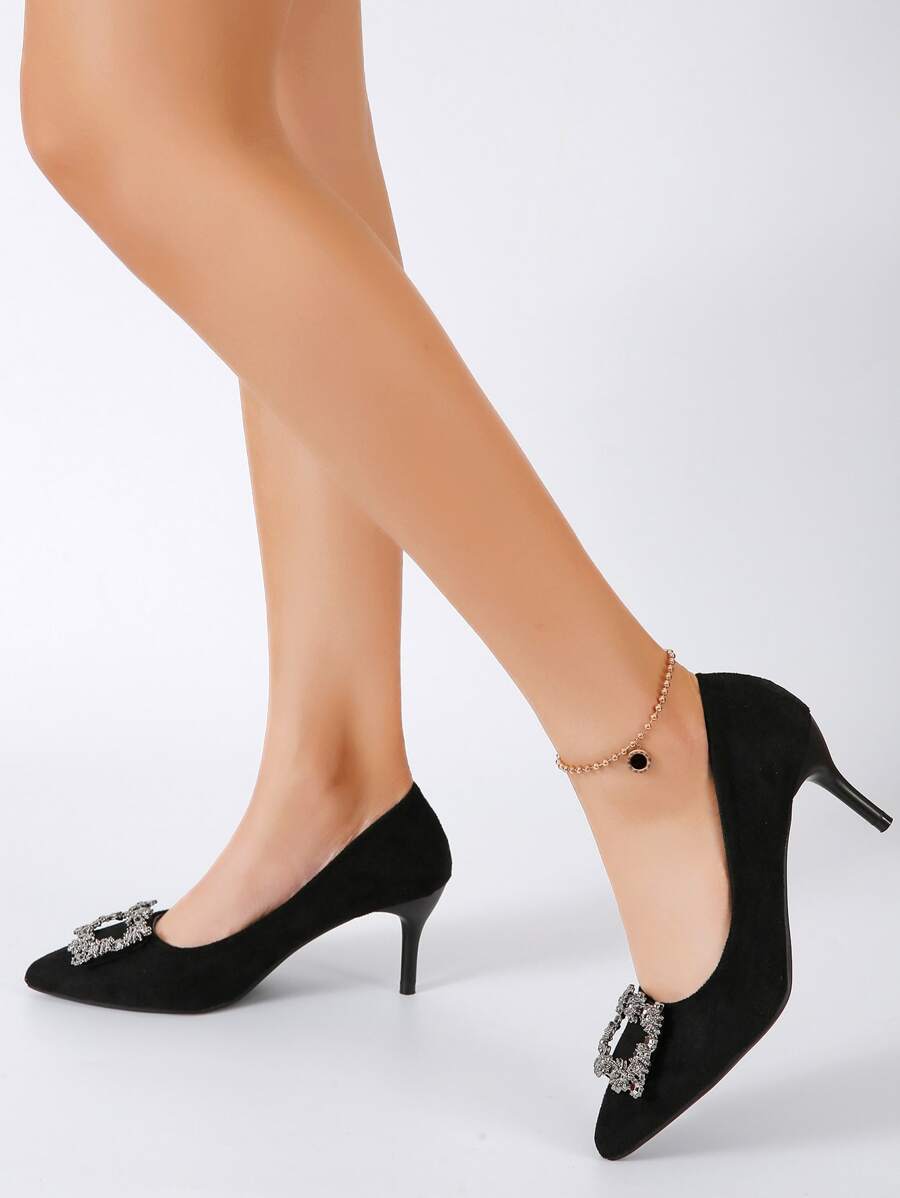 Giày cao gót Nữ màu trơn - màu đen - Xem 1