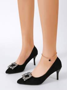 Giày cao gót Nữ màu trơn - màu đen - Xem 4