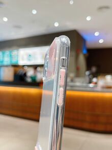 Cubierta de cámara Funda de celular transparente con Soporte - Rosa - Ver 3