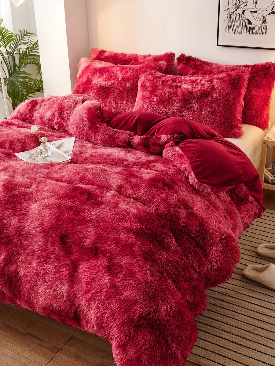 Tie Dye Plush Duvet Cover Set Without Filler SHEIN USA