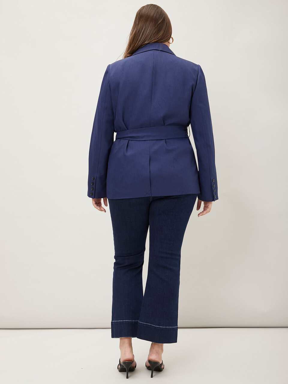 PLUS STRAIGHT FIT BELTED BLAZER