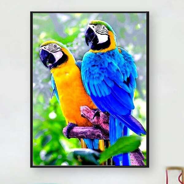 

Parrot Pattern DIY Diamond Unframed Painting, Multicolor
