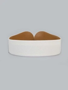 Cinturón corsé con diseño de flor - Blanco - Ver 2