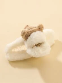 Bear Decor Fuzzy Hair Claw Cute - Multicolor - View 3