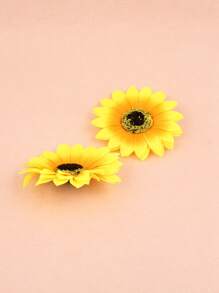 2 cái Hướng Dương Trang Trí Tóc Kẹp - Màu vàng - Xem 4