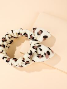 Bow Decor Fuzzy Hair Band Cute For Daily Use For Girls Hairstyles Casual Valentines Headband Turban Headband Sweatband - Multicolor - View 3